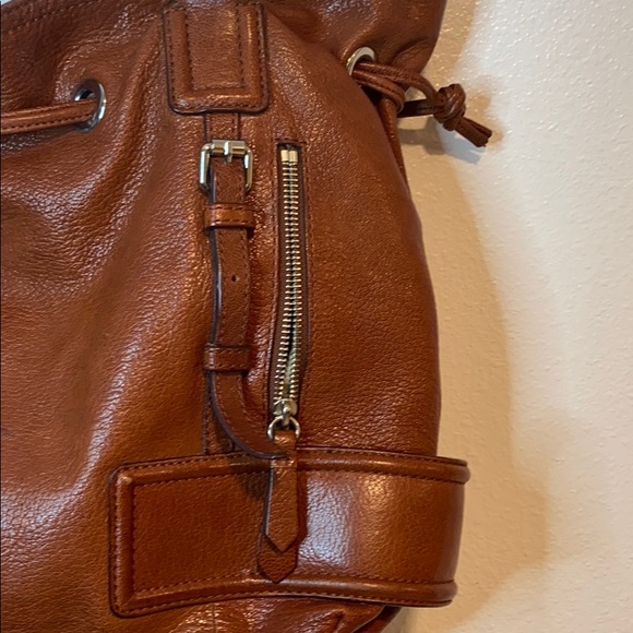Cole Haan Double Handle Front Zipper Drawstring Shoulder Bag - Picture 2 of 15